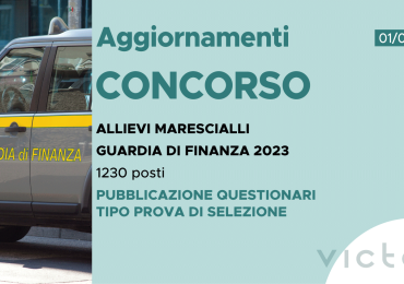 CONCORSO 1230 ALLIEVI MARESCIALLI FINANZA 2023 – QUESTIONARI TIPO PROVA DI SELEZIONE