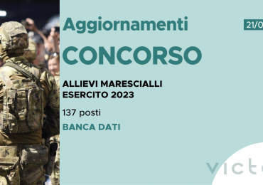 CONCORSO 137 ALLIEVI MARESCIALLI ESERCITO 2023 – BANCA DATI