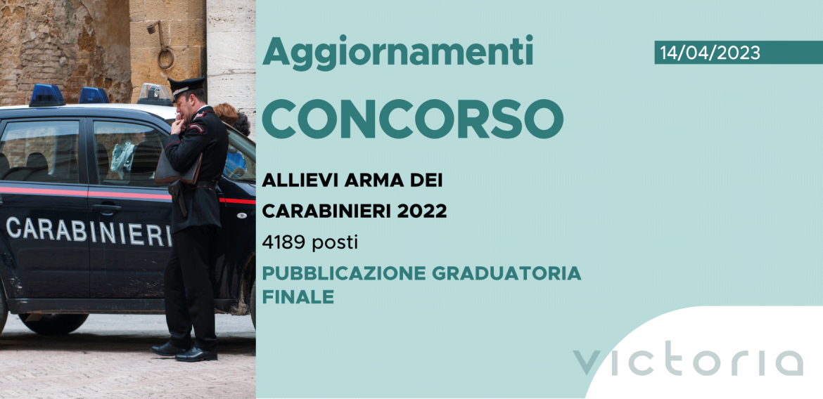 CONCORSO 4189 ALLIEVI CARABINIERI 2022 – PUBBLICAZIONE GRADUATORIE