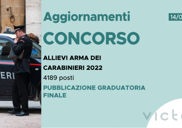 CONCORSO 4189 ALLIEVI CARABINIERI 2022 – PUBBLICAZIONE GRADUATORIE