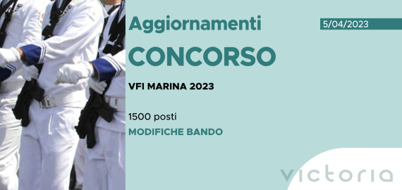 CONCORSO 1500 VFI MARINA 2023 – MODIFICA BANDO