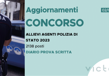 CONCORSO 2138 ALLIEVI AGENTI POLIZIA DI STATO 2023 – DIARIO PROVA SCRITTA