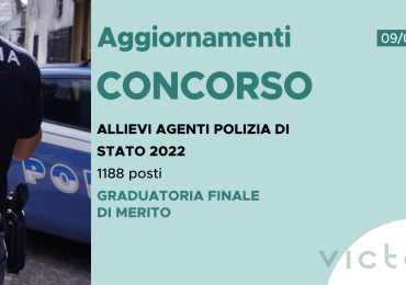 CONCORSO 1188 ALLIEVI AGENTI POLIZIA DI STATO 2022 – GRADUATORIA FINALE DI MERITO