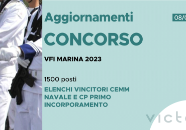 CONCORSO 1500 VFI MARINA MILITARE 2023 – ELENCHI VINCITORI CEMM NAVALE E CP PRIMO INCORPORAMENTO