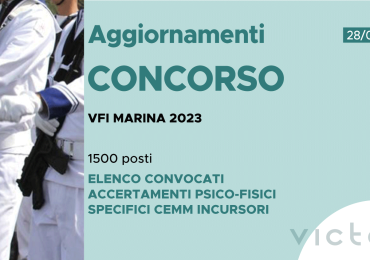 CONCORSO 1500 VFI MARINA MILITARE 2023 – ELENCO CONVOCATI ACCERTAMENTI PSICO-FISICI SPECIFICI CEMM INCURSORI