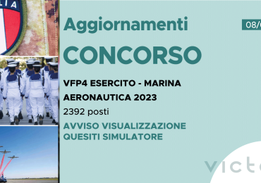 CONCORSO 2392 VFP4 2023 – AVVISO VISUALIZZAZIONE QUESITI SIMULATORE