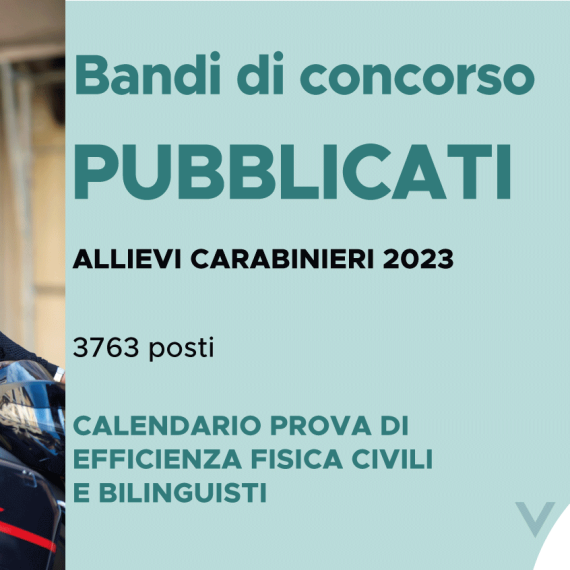 CONCORSO 3763 ALLIEVI CARABINIERI 2023 – CALENDARIO PROVA DI EFFICIENZA FISICA CIVILI E BILINGUISTI