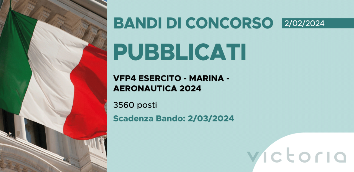 CONCORSO 3560 VFP4 2024 – ESERCITO, MARINA, AERONAUTICA