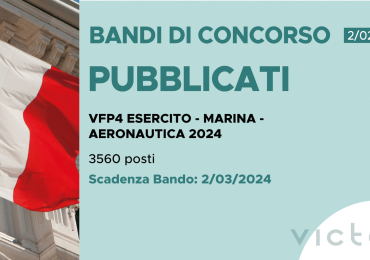 CONCORSO 3560 VFP4 2024 – ESERCITO, MARINA, AERONAUTICA