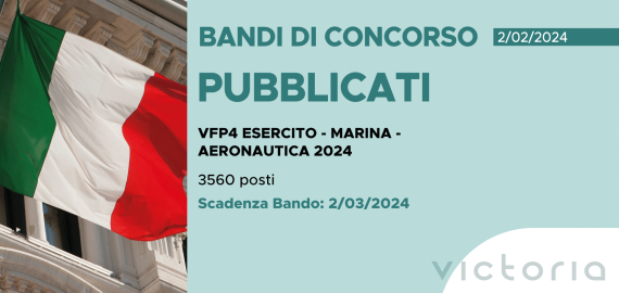 CONCORSO 3560 VFP4 2024 – ESERCITO, MARINA, AERONAUTICA