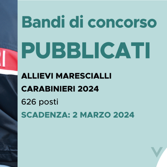 CONCORSO 626 ALLIEVI MARESCIALLI CARABINIERI 2024