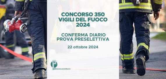 Concorso 350 Vigili del Fuoco 2024 – Conferma Diario Prova Preselettiva