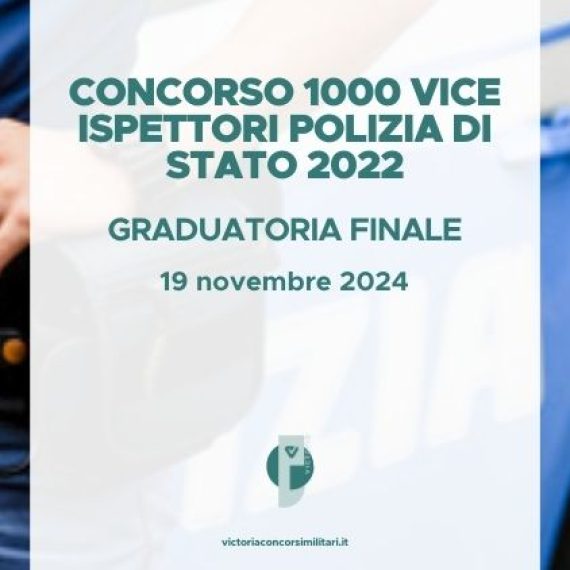 Concorso 1000 Vice Ispettori Polizia di Stato 2022 – Graduatoria Finale