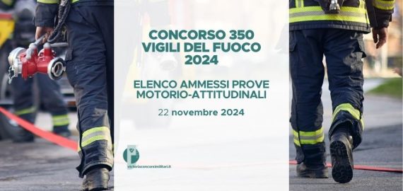 Concorso 350 Vigili del Fuoco 2024 – Elenco Ammessi Prove Motorio-Attitudinali