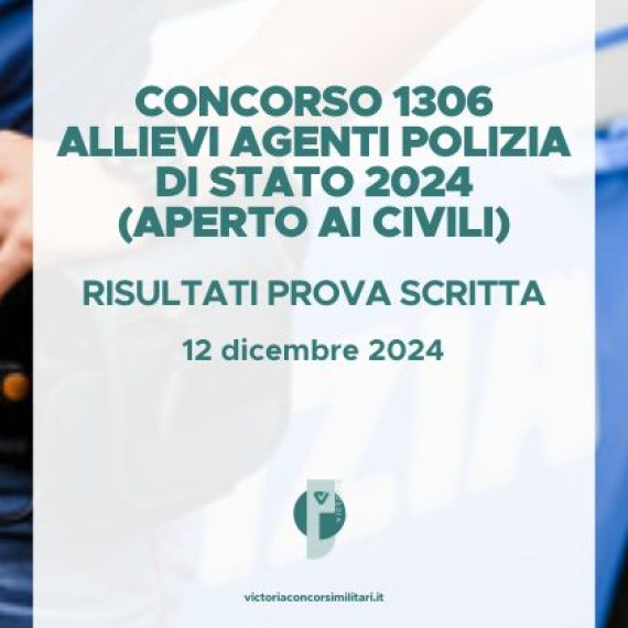 Concorso 1306 Allievi Agenti Polizia di Stato 2024 – Risultati Prova Scritta