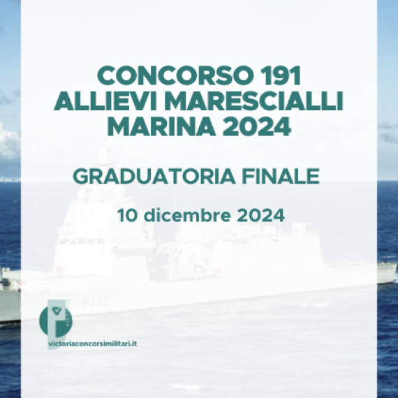 Concorso 191 Allievi Marescialli Marina 2024 – Graduatoria Finale