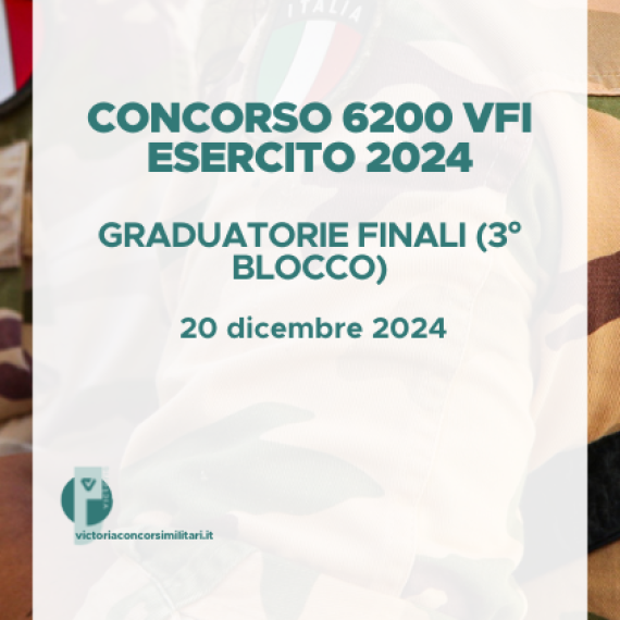 Concorso 6500 VFI Esercito 2024 – Graduatorie Finali (3° Blocco)
