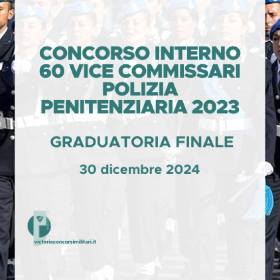Concorso Interno 60 Vice Commissari Polizia Penitenziaria 2023 – Graduatoria Finale