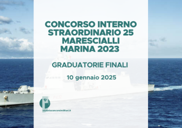 Concorso Interno Straordinario 25 Marescialli Marina 2023 – Graduatoria Finale