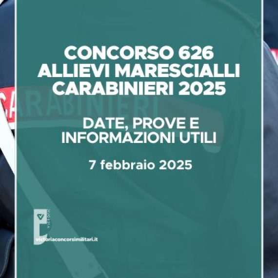 Concorso 626 Allievi Marescialli Carabinieri 2025: date, prove e informazioni utili