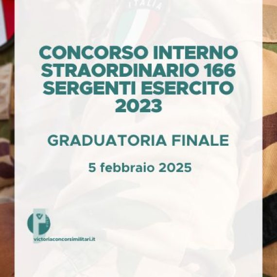 Concorso Interno Straordinario 166 Sergenti Esercito 2023 – Graduatoria Finale