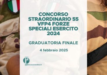 Concorso Straordinario 55 VFP4 Forze Speciali Esercito 2024 – Graduatoria Finale