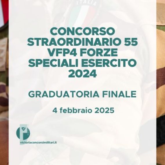 Concorso Straordinario 55 VFP4 Forze Speciali Esercito 2024 – Graduatoria Finale