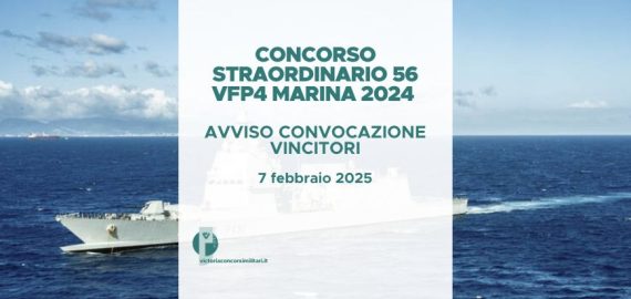 Concorso Straordinario 56 VFP4 Marina 2024 – Avviso Convocazione Vincitori