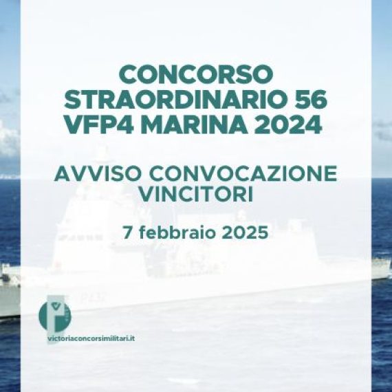 Concorso Straordinario 56 VFP4 Marina 2024 – Avviso Convocazione Vincitori