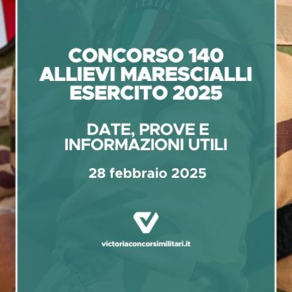 Concorso Allievi Marescialli Esercito 2025: date, prove e informazioni utili