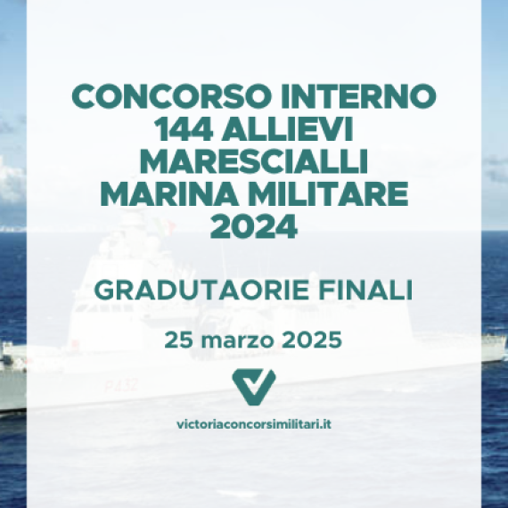 Concorso Interno 144 Allievi Marescialli Marina Militare 2024 – Graduatorie Finali