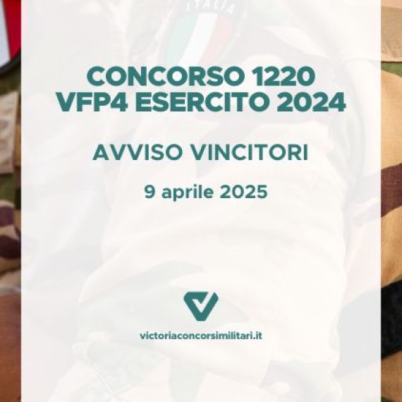 Concorso 1220 VFP4 Esercito 2024 – Avviso Vincitori
