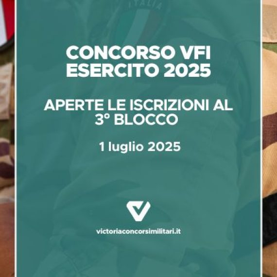 Concorso VFI Esercito 2025 3° blocco: date, prove e informazioni utili